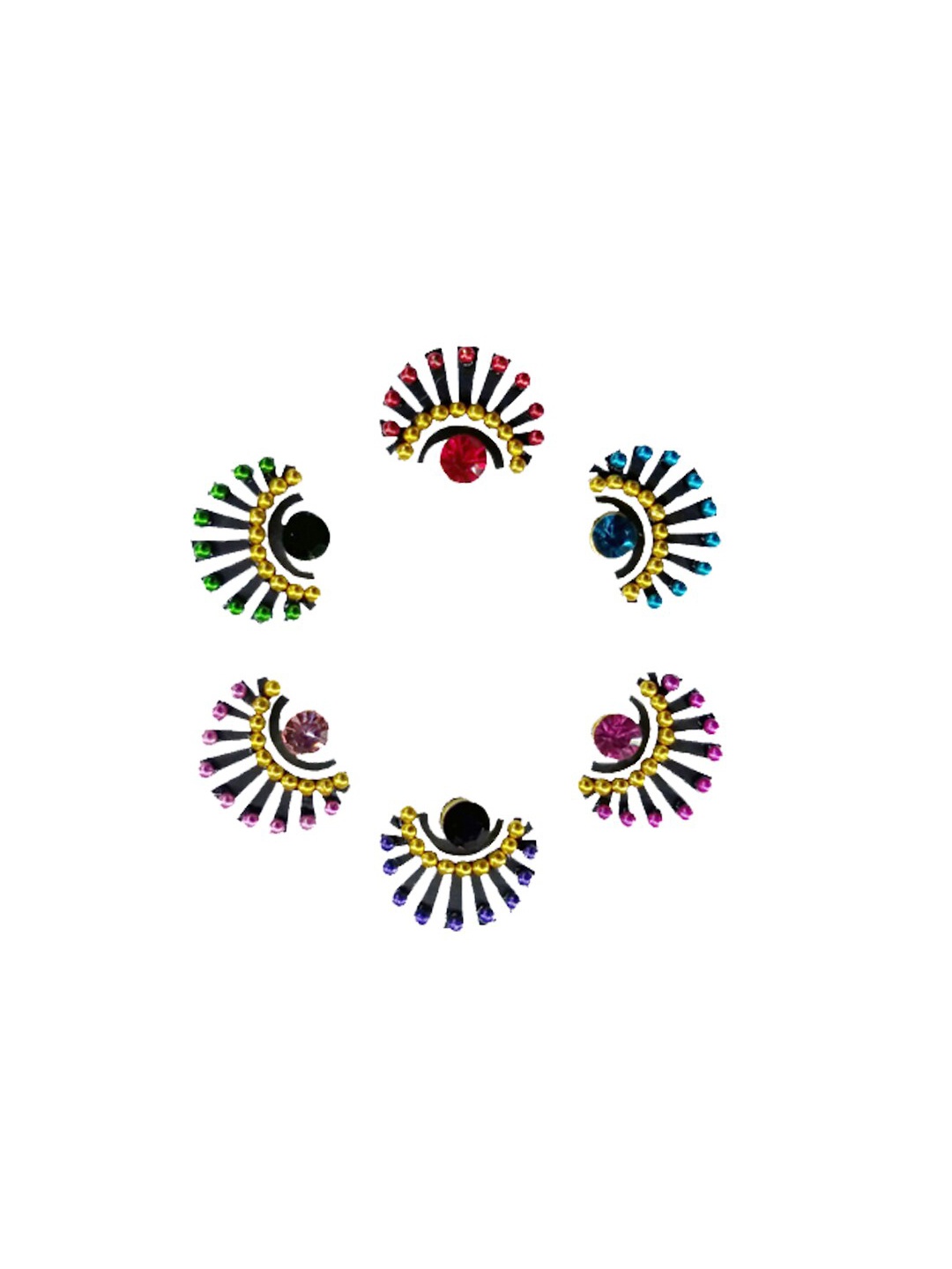 

Comet Busters Multi-Coloured Set Of 6 Embellished Bindis