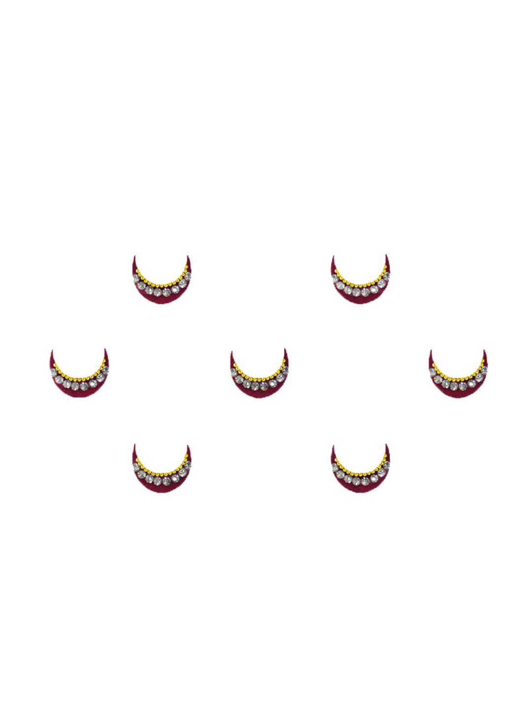 

Comet Busters Maroon Set Of 7 Embellished Bindis