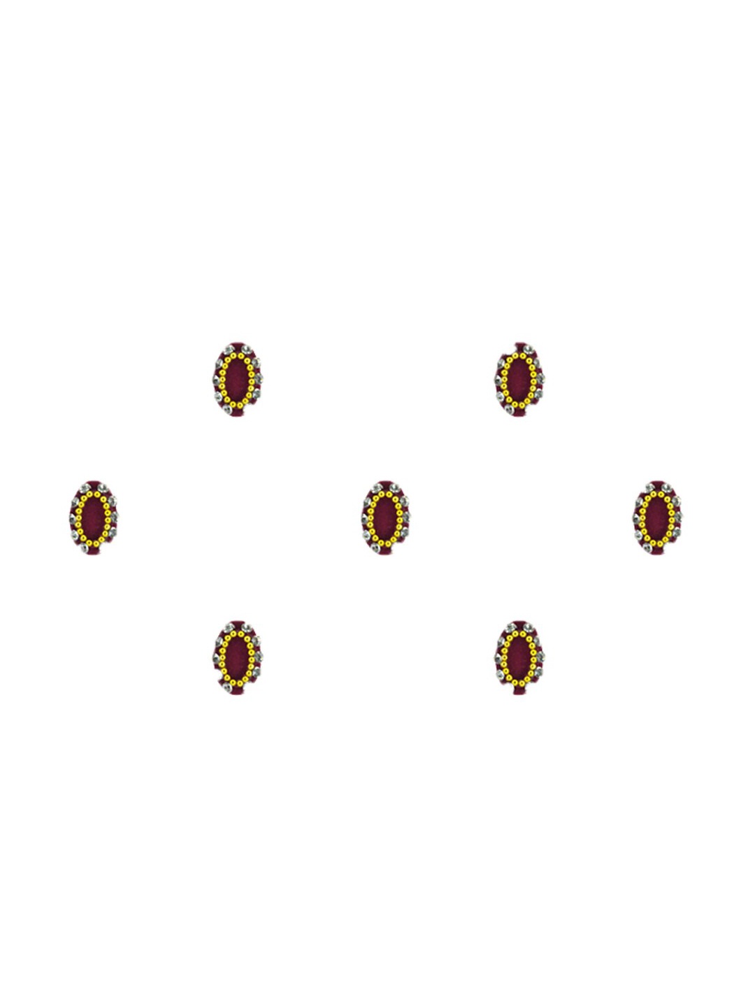 

Comet Busters Maroon Set Of 7 Embellished Bindis