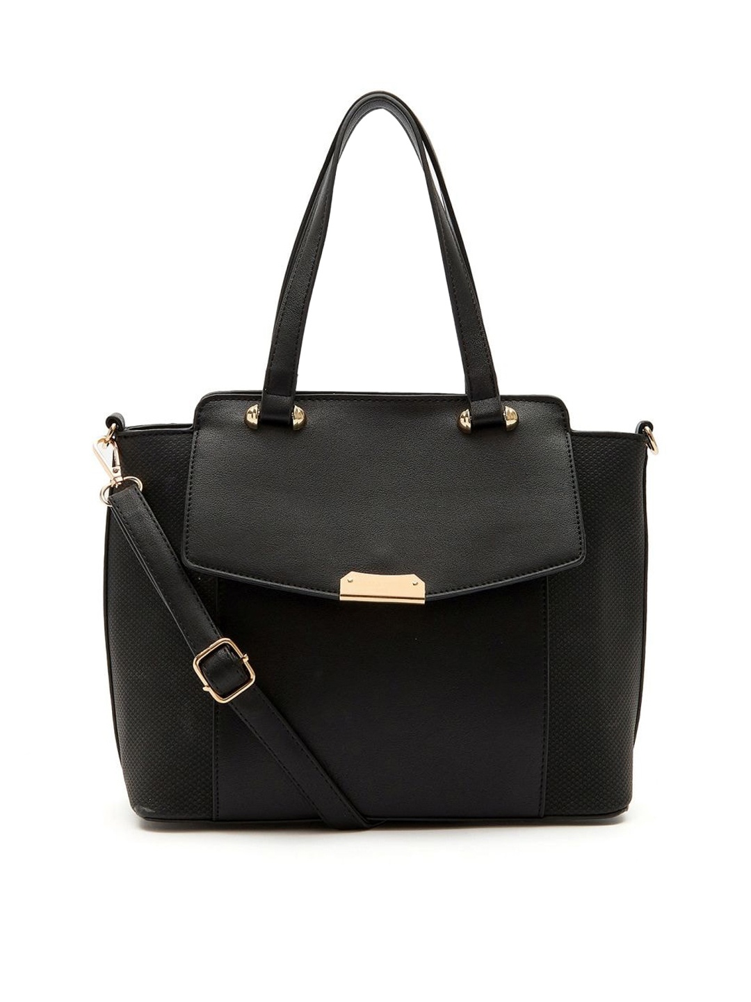 

pierre cardin Black PU Structured Satchel