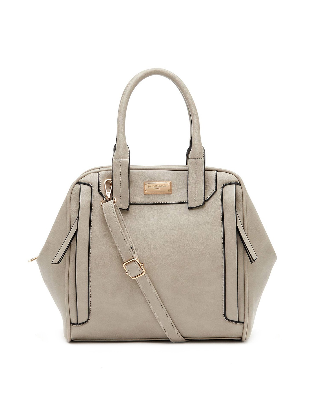 

pierre cardin Grey PU Oversized Structured Handheld Bag