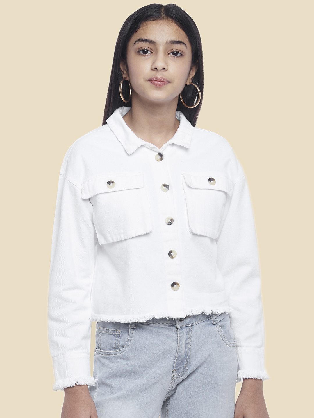 

Coolsters by Pantaloons Girls White Shirt Style Top