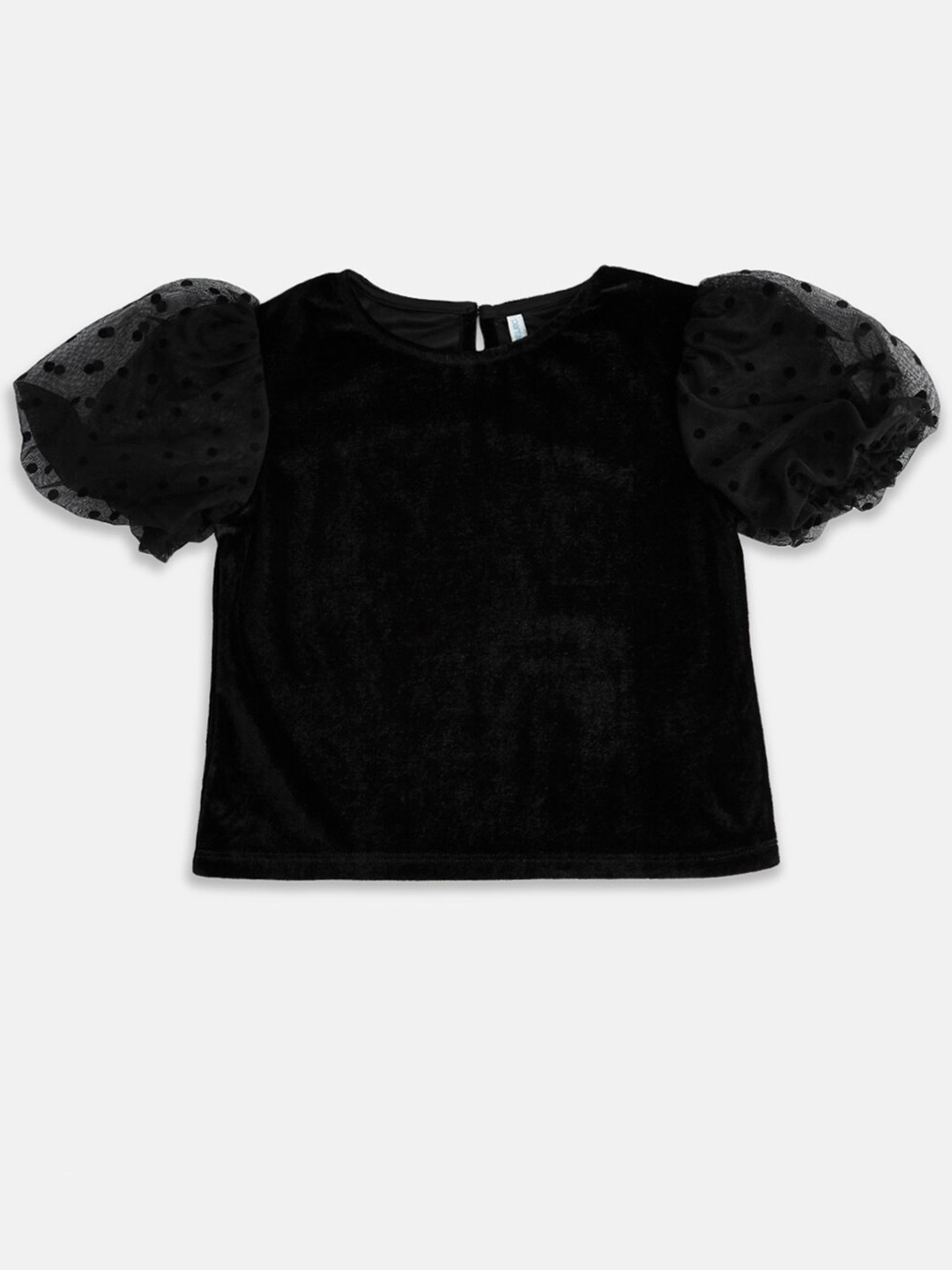 

Pantaloons Junior Girls Black Solid Round Neck Top