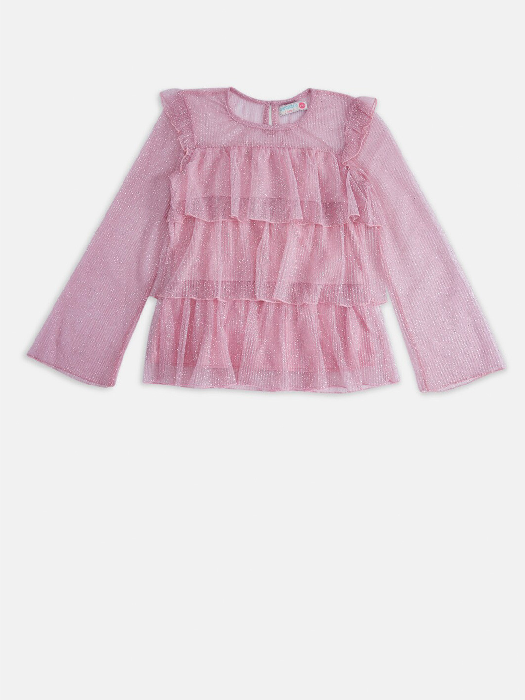 

Pantaloons Junior Girls Pink Ruffles Long Sleeves Top