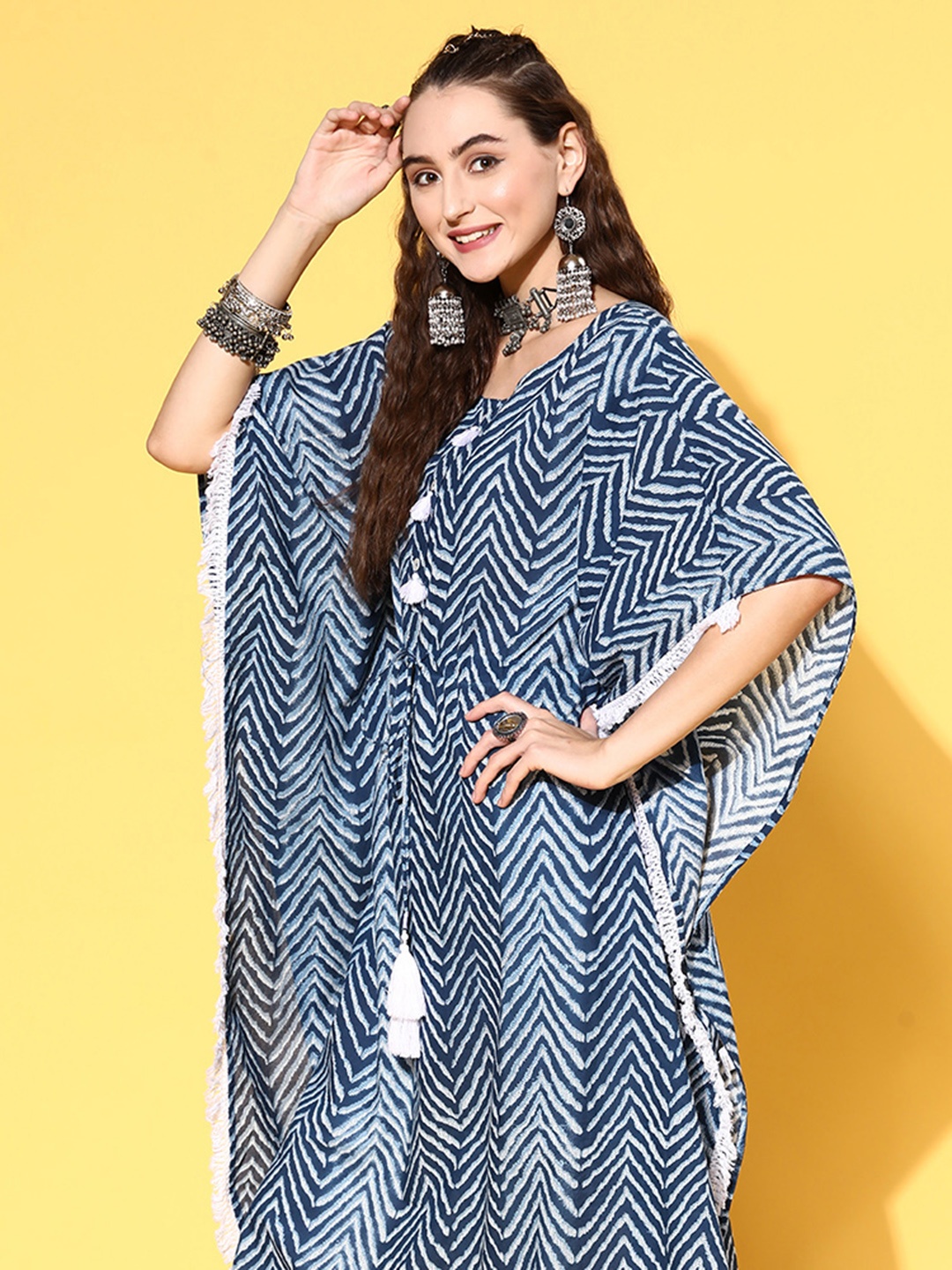 

Jaipur Kurti Women Blue Cotton Adjustable Waistline Kurta