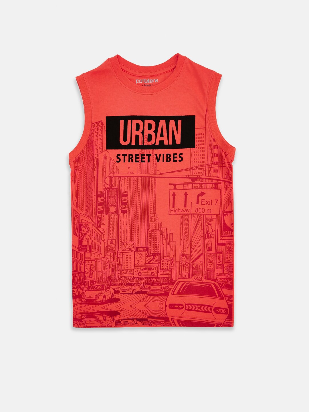

Pantaloons Junior Boys Coral Printed T-shirt