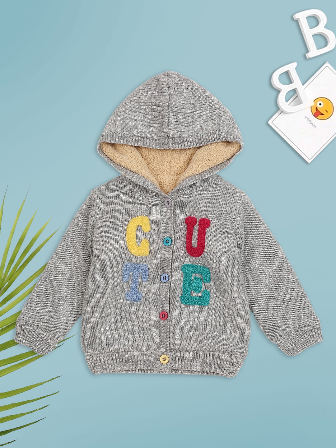 

MeeMee Boys Grey Melange Printed Cotton Tailored Jacket