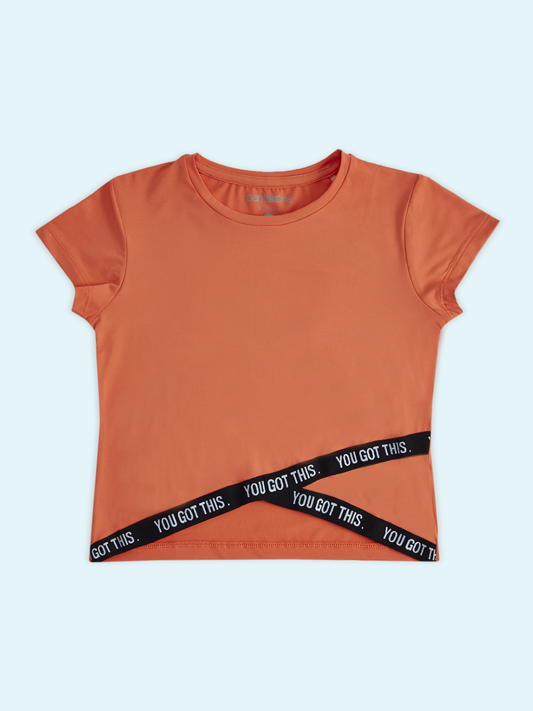 

Pantaloons Junior Girls Coral Round Neck T-shirt
