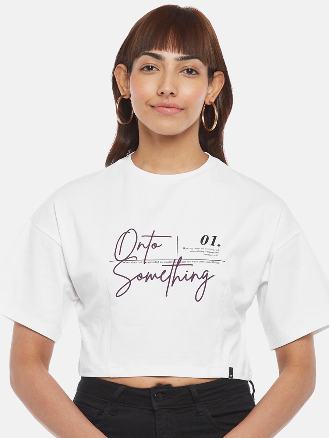 

SF JEANS by Pantaloons Women White Typography Printed T-shirt