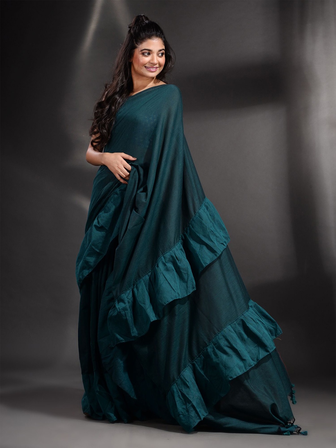 

Arhi Teal Pure Cotton Saree
