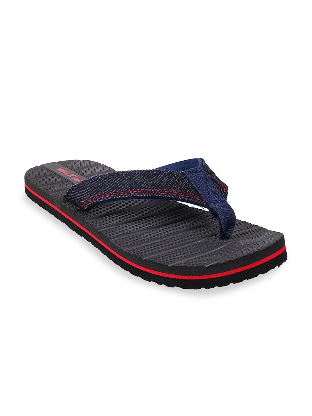 

WALKWAY by Metro Men Rubber Thong Flip-Flops, Black