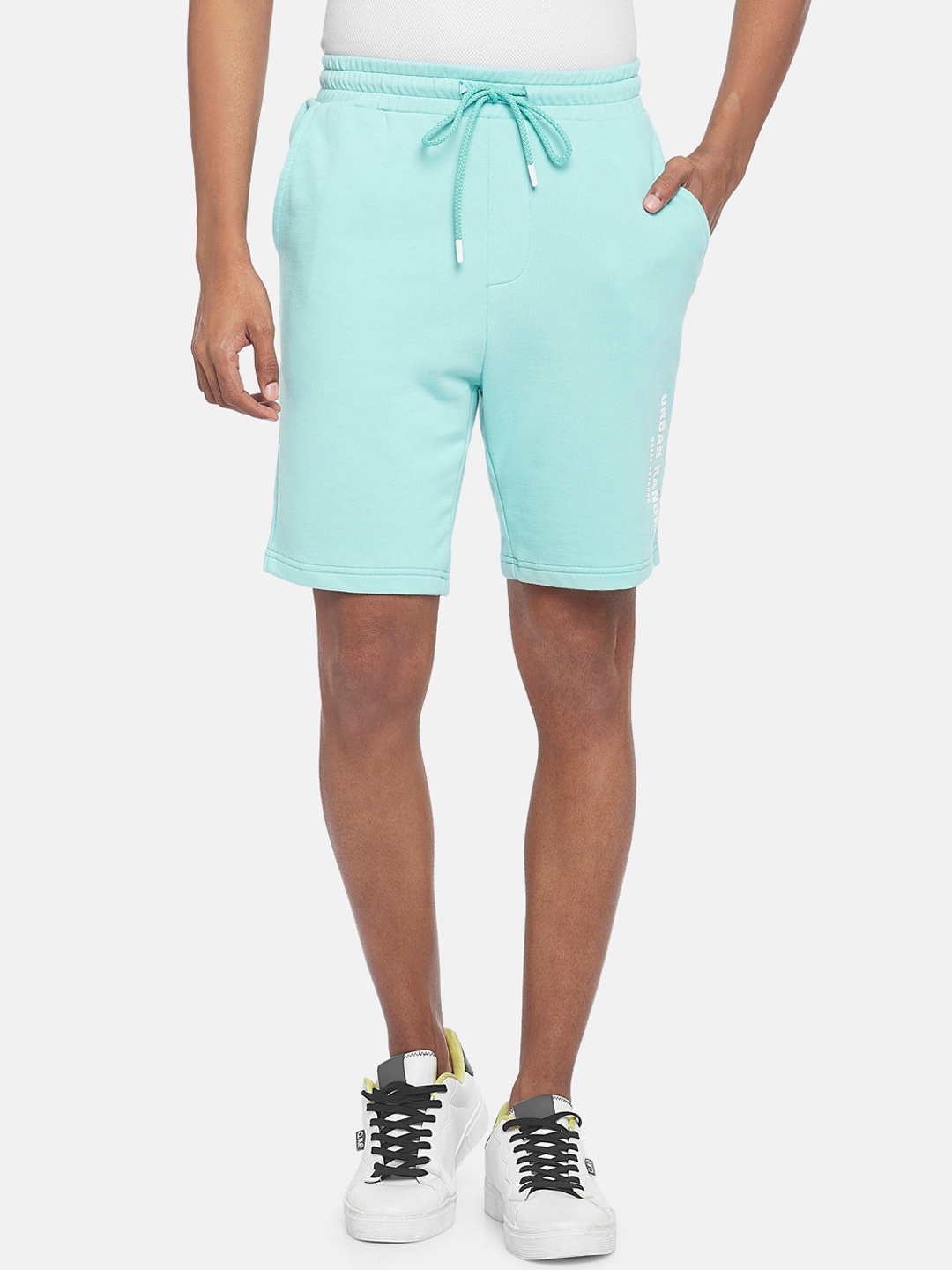Urban Ranger by pantaloons Men Solid Slim Fit Shorts, Green
