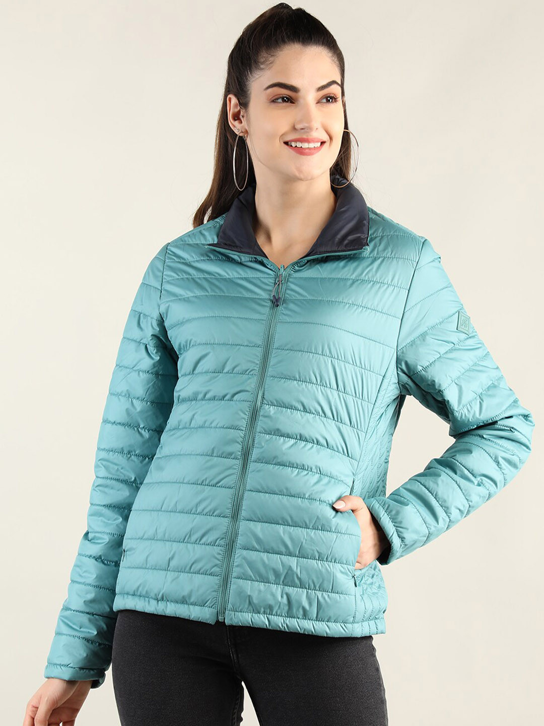 

LURE URBAN Women Sea Green Reversible Puffer Jacket