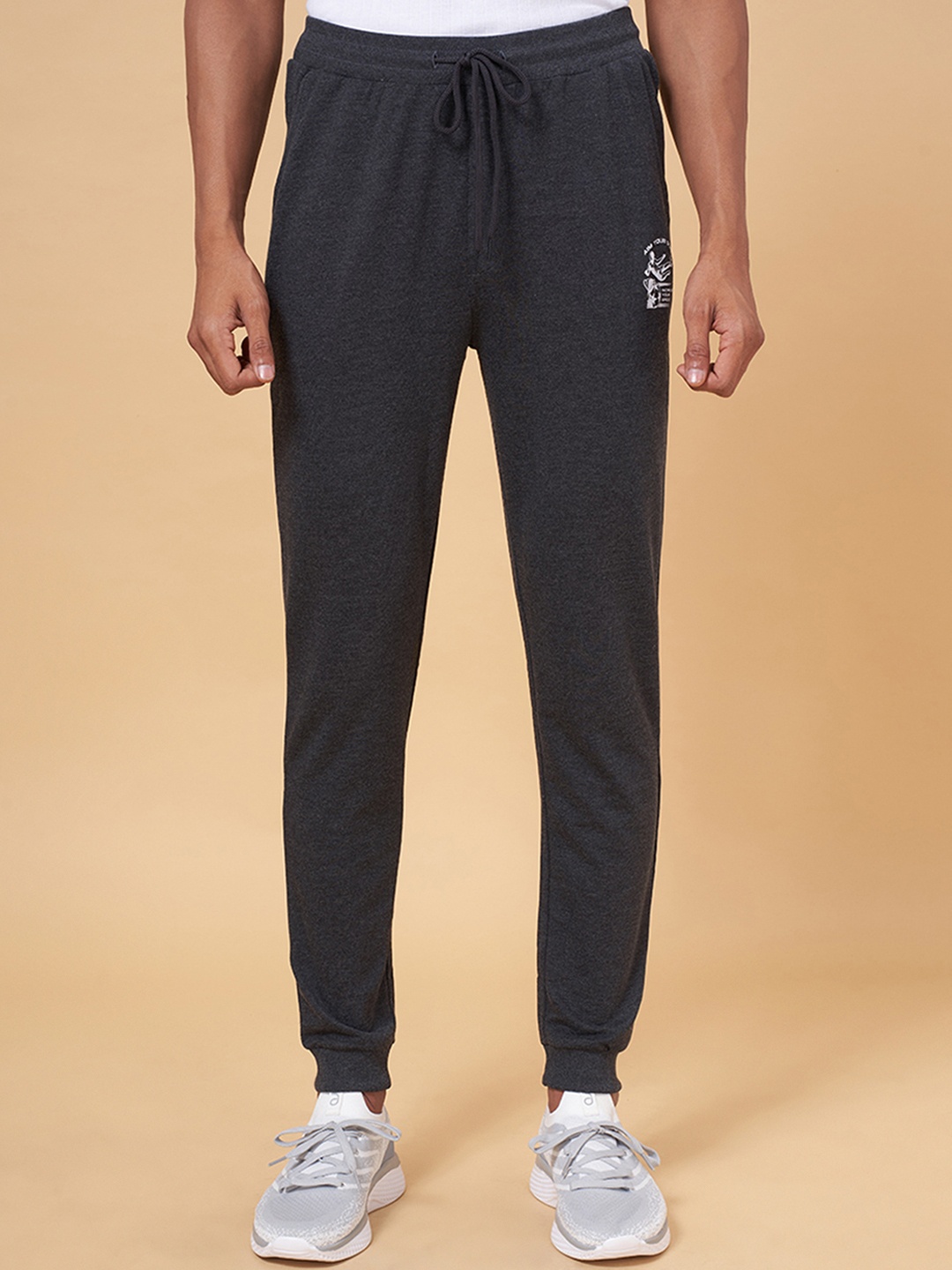 

Ajile by Pantaloons Men Grey Melange Solid Slim-fit Joggers