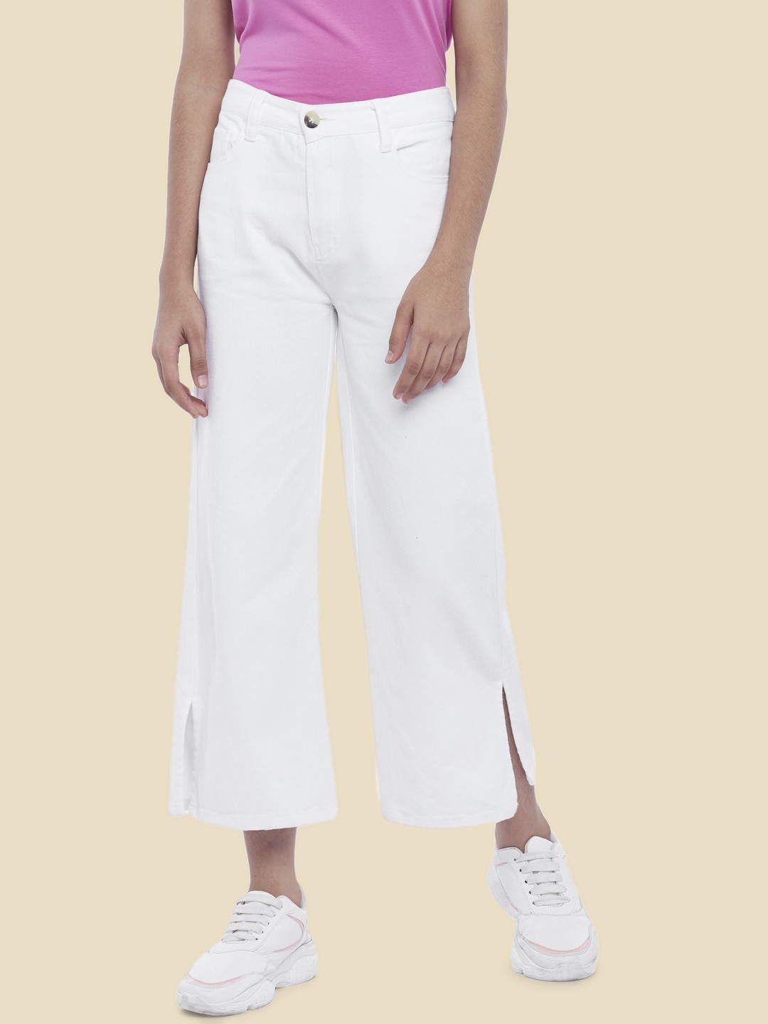 

Coolsters by Pantaloons Girls White Solid Culottes Trousers