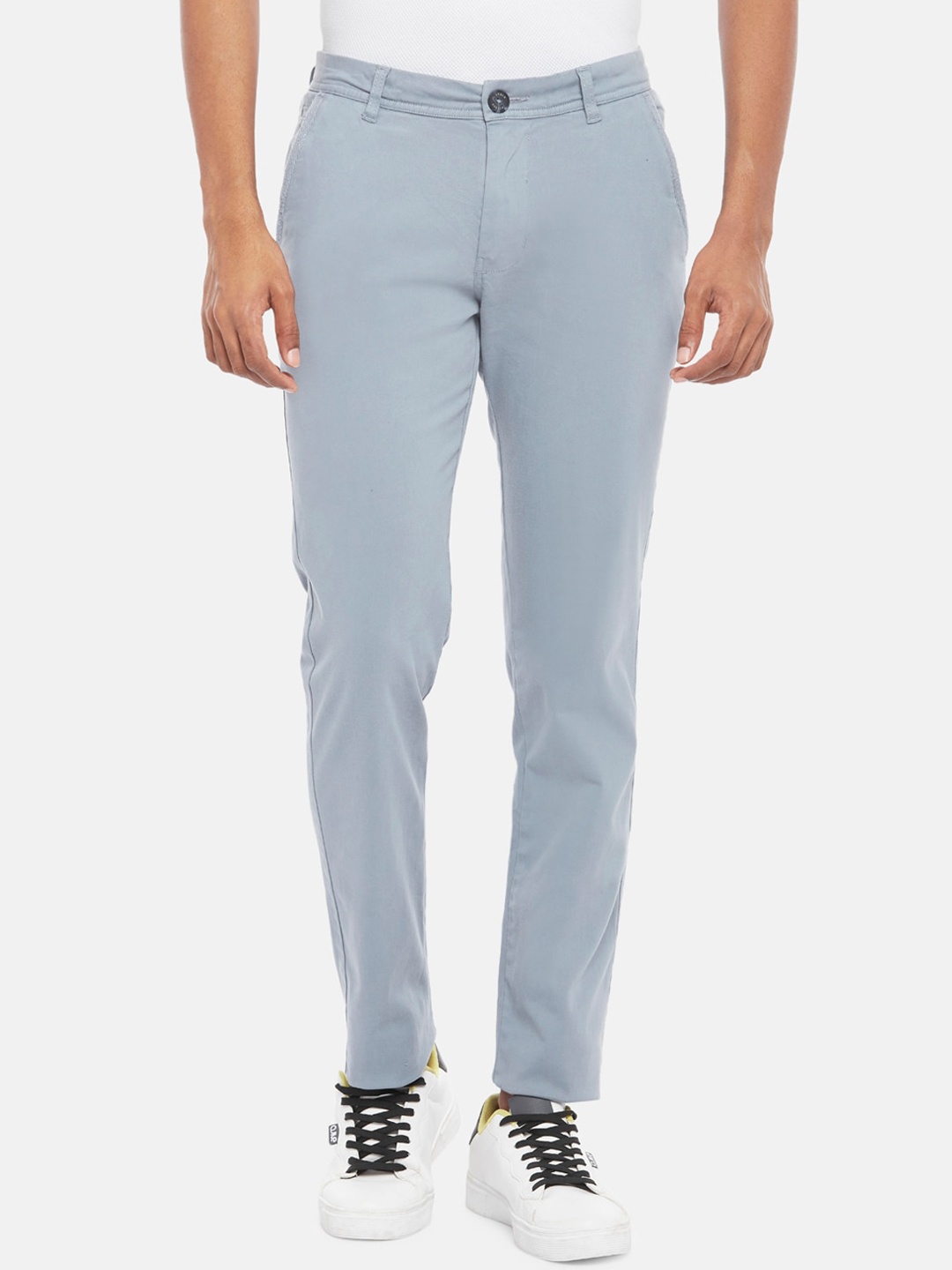

Urban Ranger by pantaloons Men Grey Slim Fit Trousers