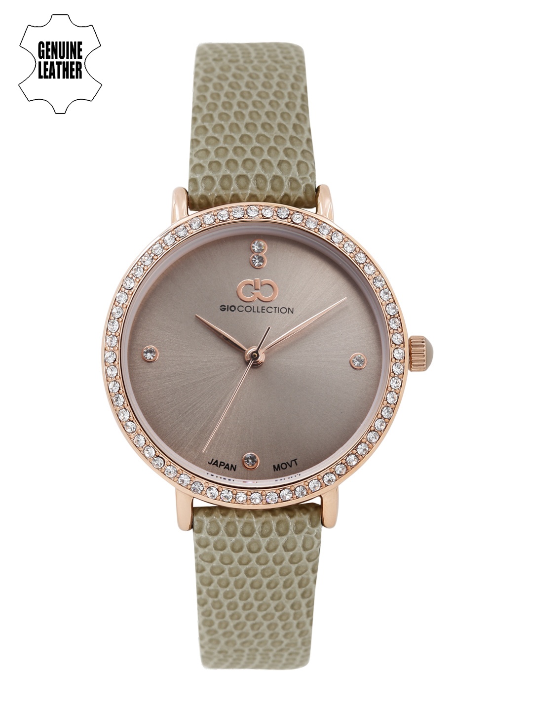

GIO COLLECTION Women Gunmetal-Toned Embellished Analogue Watch G2033, Metallic