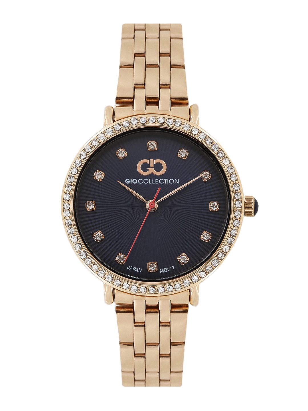 

GIO COLLECTION Women Navy Embellished Analogue Watch G2035-77, Navy blue