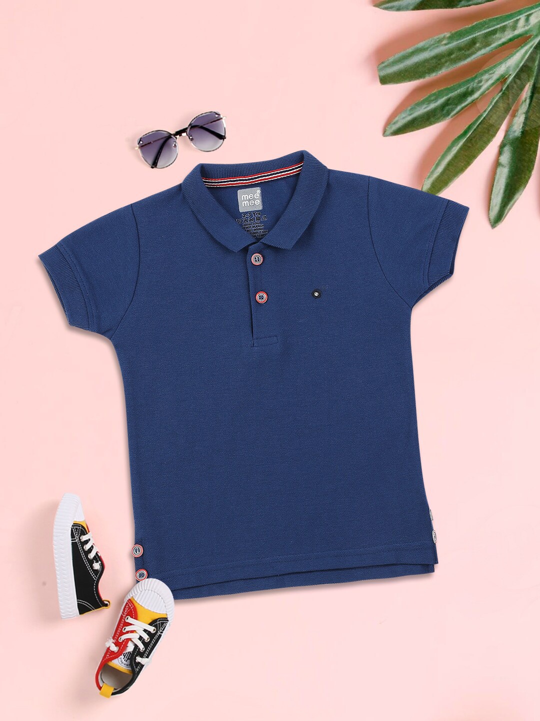 

MeeMee Boys Navy Blue Polo Collar T-shirt