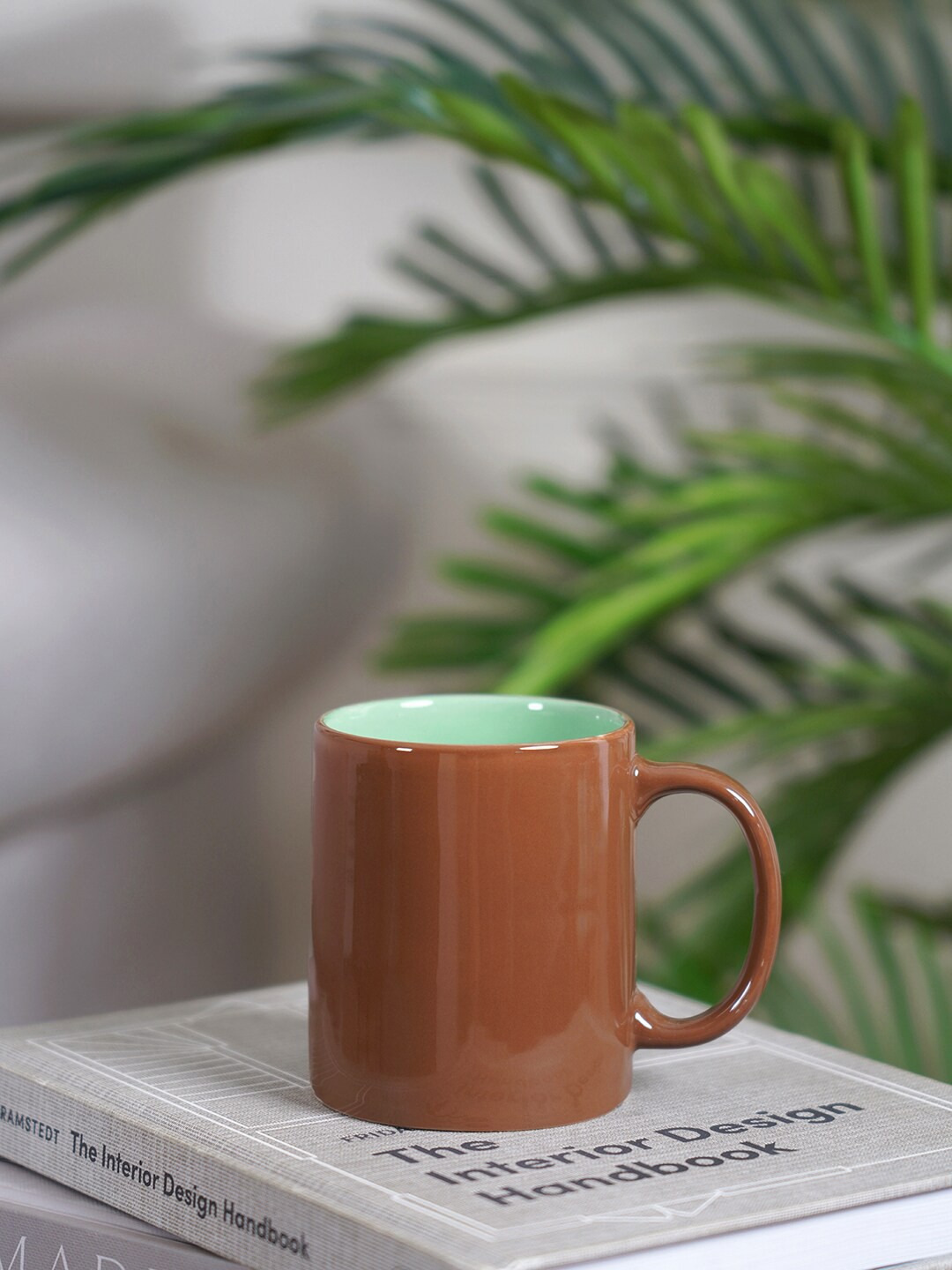 

Pure Home and Living Set Of 6 Ceramic Glossy Mug 295ml each, Brown