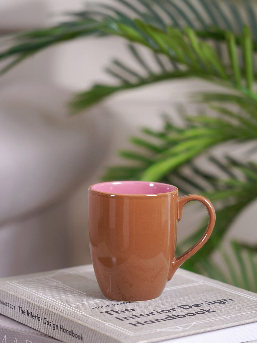 

Pure Home and Living Set Of 6 Ceramic Glossy Mug 295ml each, Brown