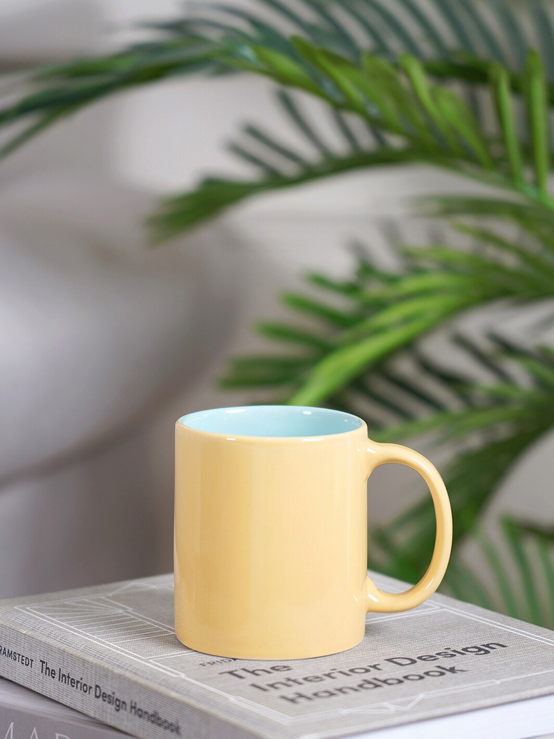 

Pure Home and Living Set Of 6 Microwave safe Ceramic Glossy Mugs 195ml each, Yellow