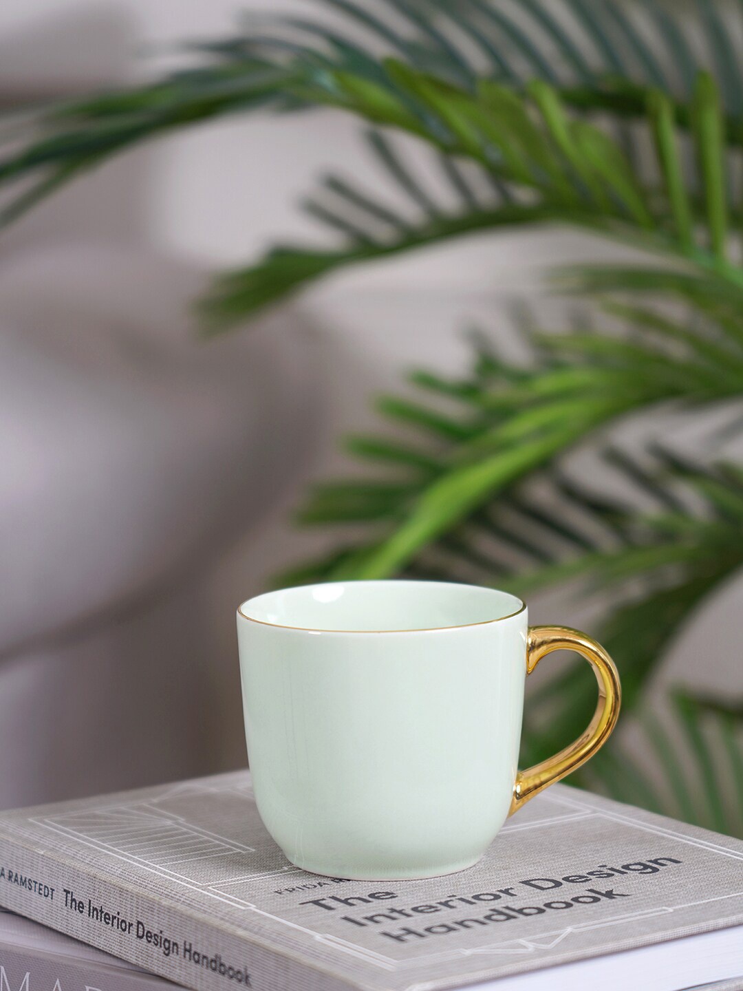 

Pure Home and Living Set Of 2 Microwave safe Porcelain Glossy Mugs 330ml each, Green