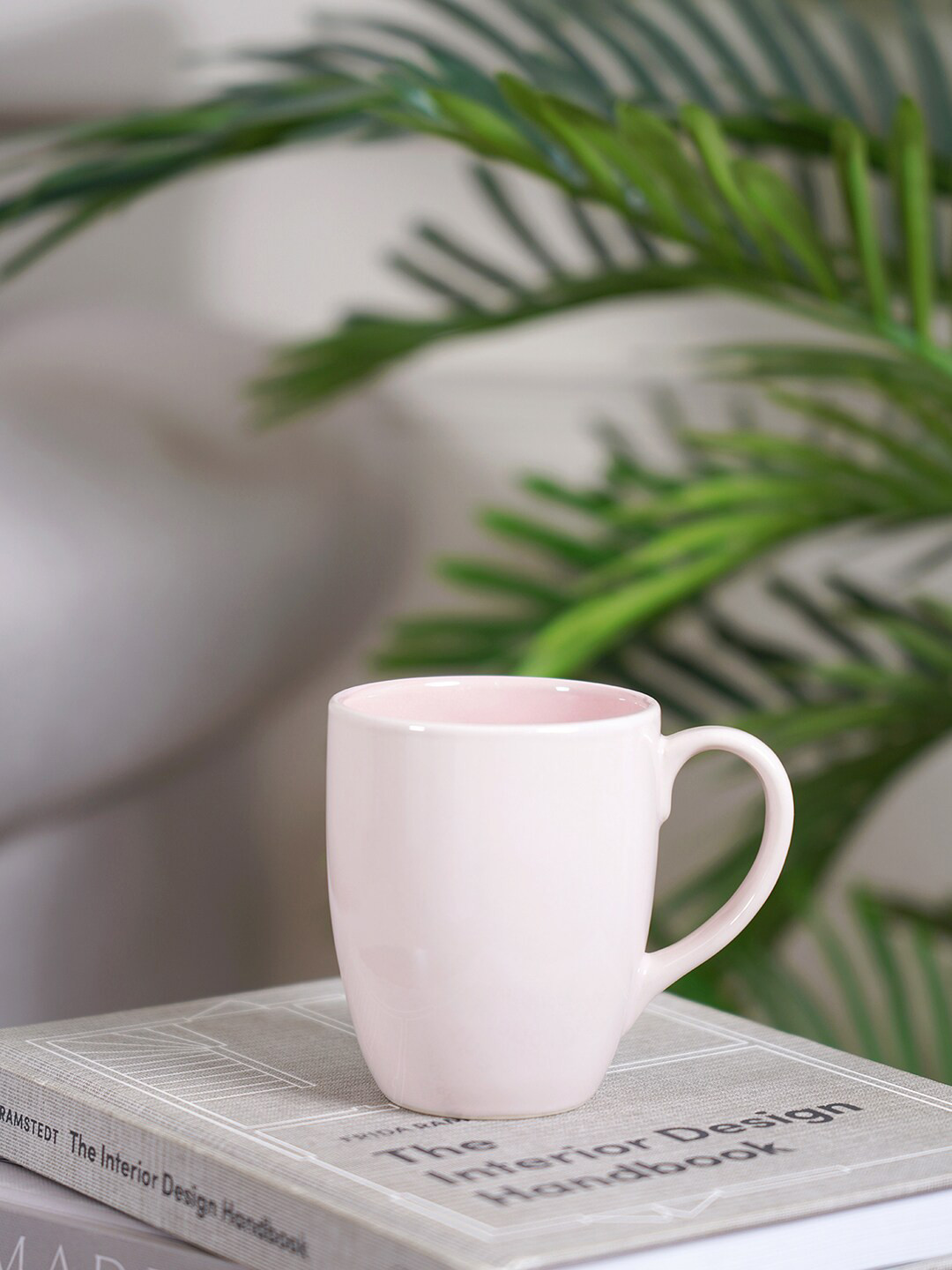 

Pure Home and Living Set of 6 Microwave safe Ceramic Glossy Mugs 295ml each, Pink