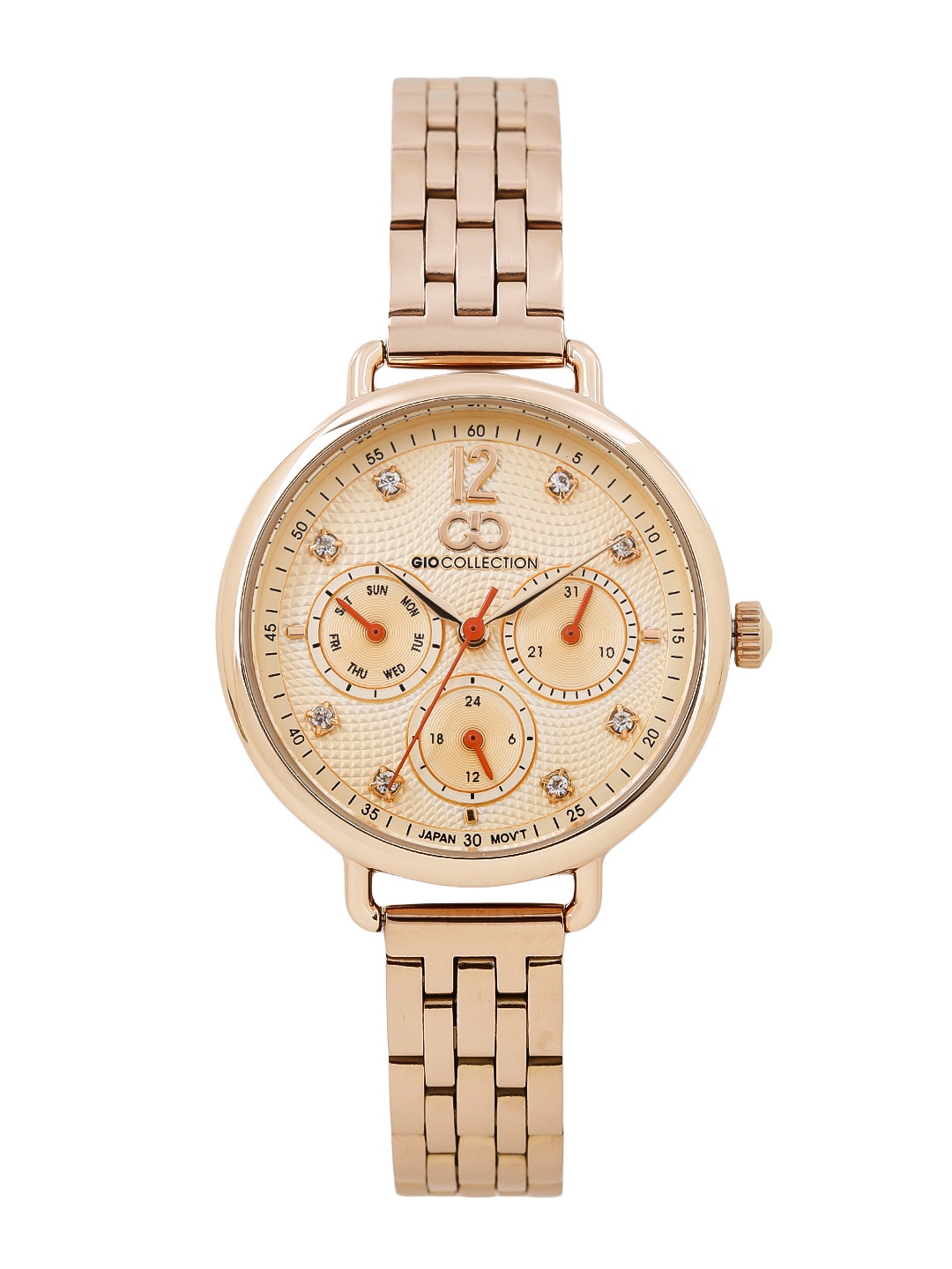 

GIO COLLECTION Women Rose Gold-Toned Textured Analogue Watch G2037-44