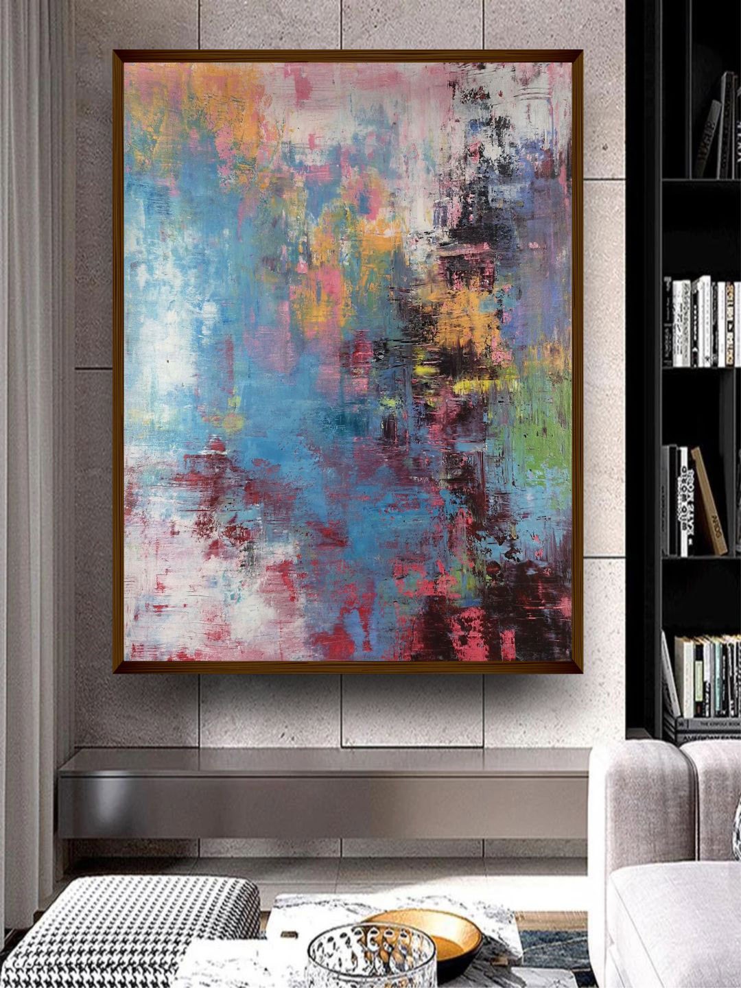 

The Art House Blue & Yellow Abstract Painting Wall Art