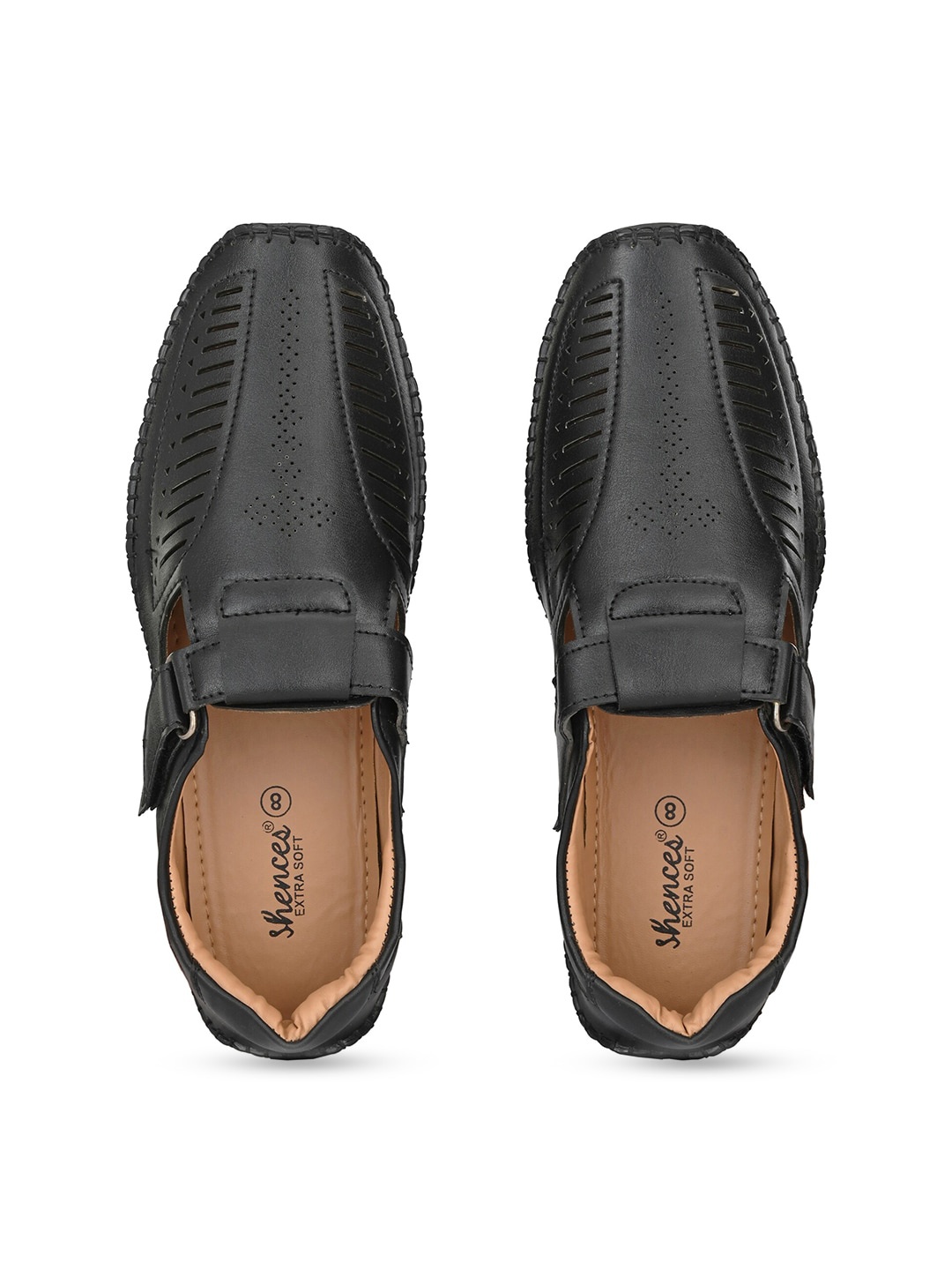 

SHENCES Men Shoe-Style Sandals, Black