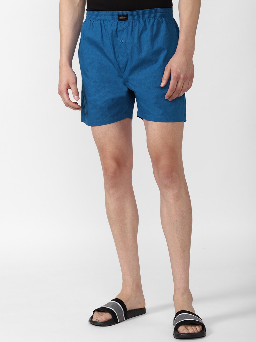 

Peter England Men Blue Solid Pure Cotton Boxers
