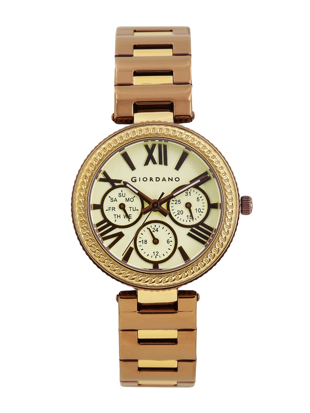 

GIORDANO Women Yellow Multifunction Analogue Watch 2817-55