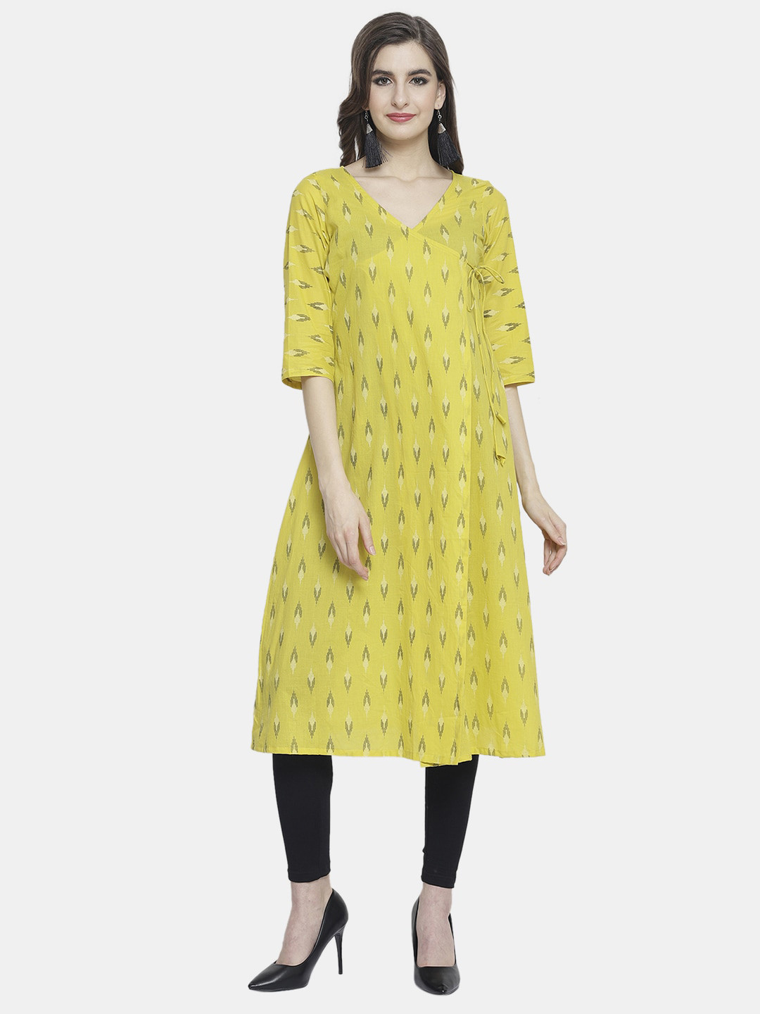 

Aarsha Women Yellow Ethnic Motifs Printed Cotton Kurta