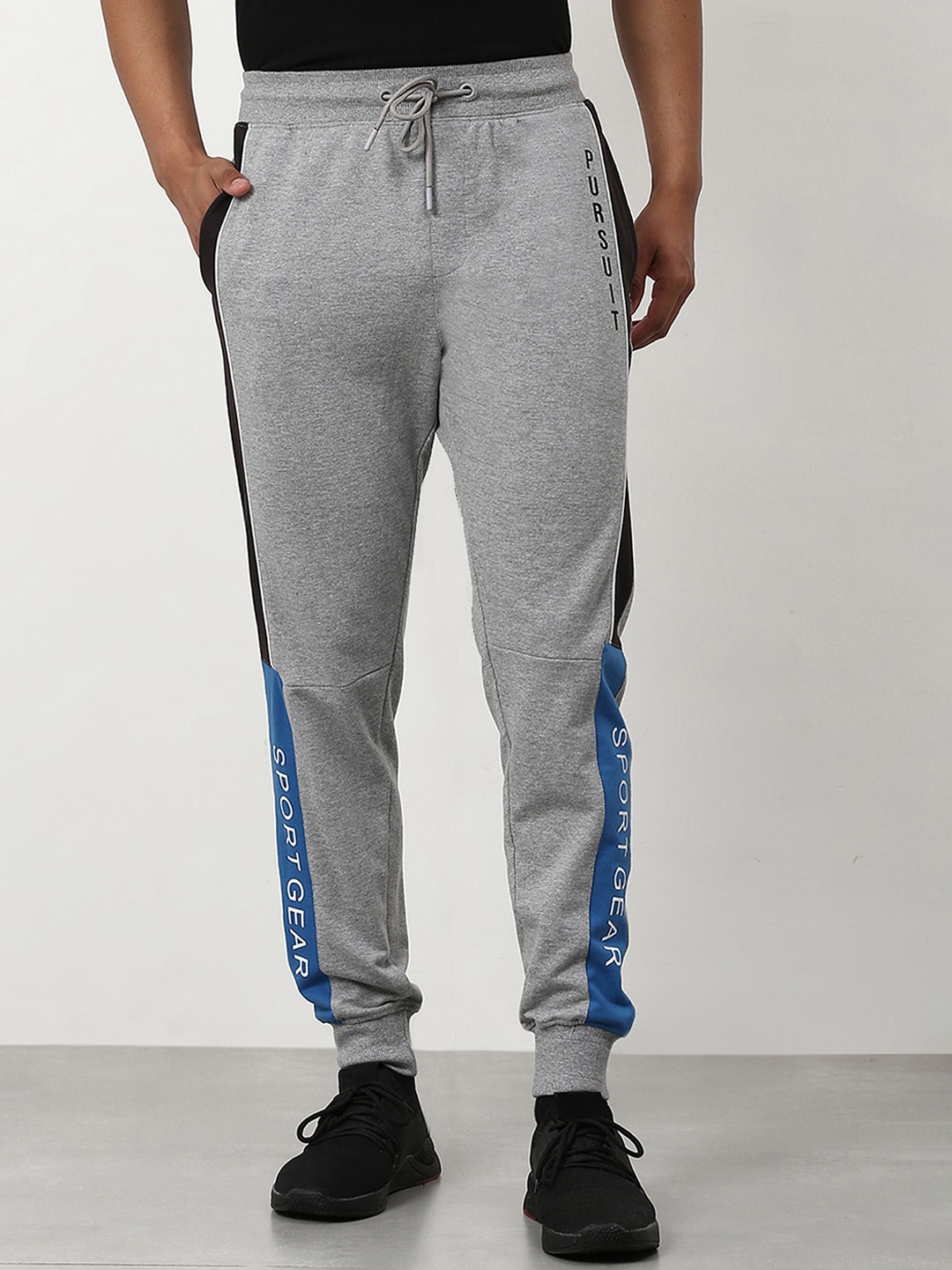 

abof Men Grey Solid Joggers Trousers
