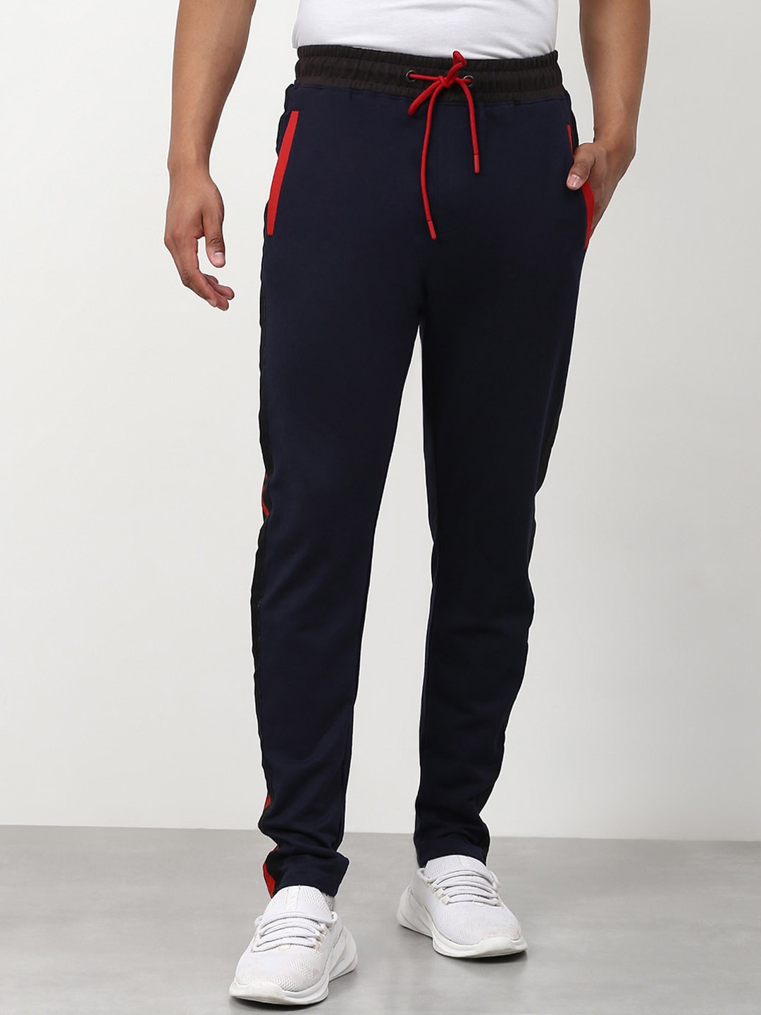 

abof Men Navy Blue Joggers Trousers