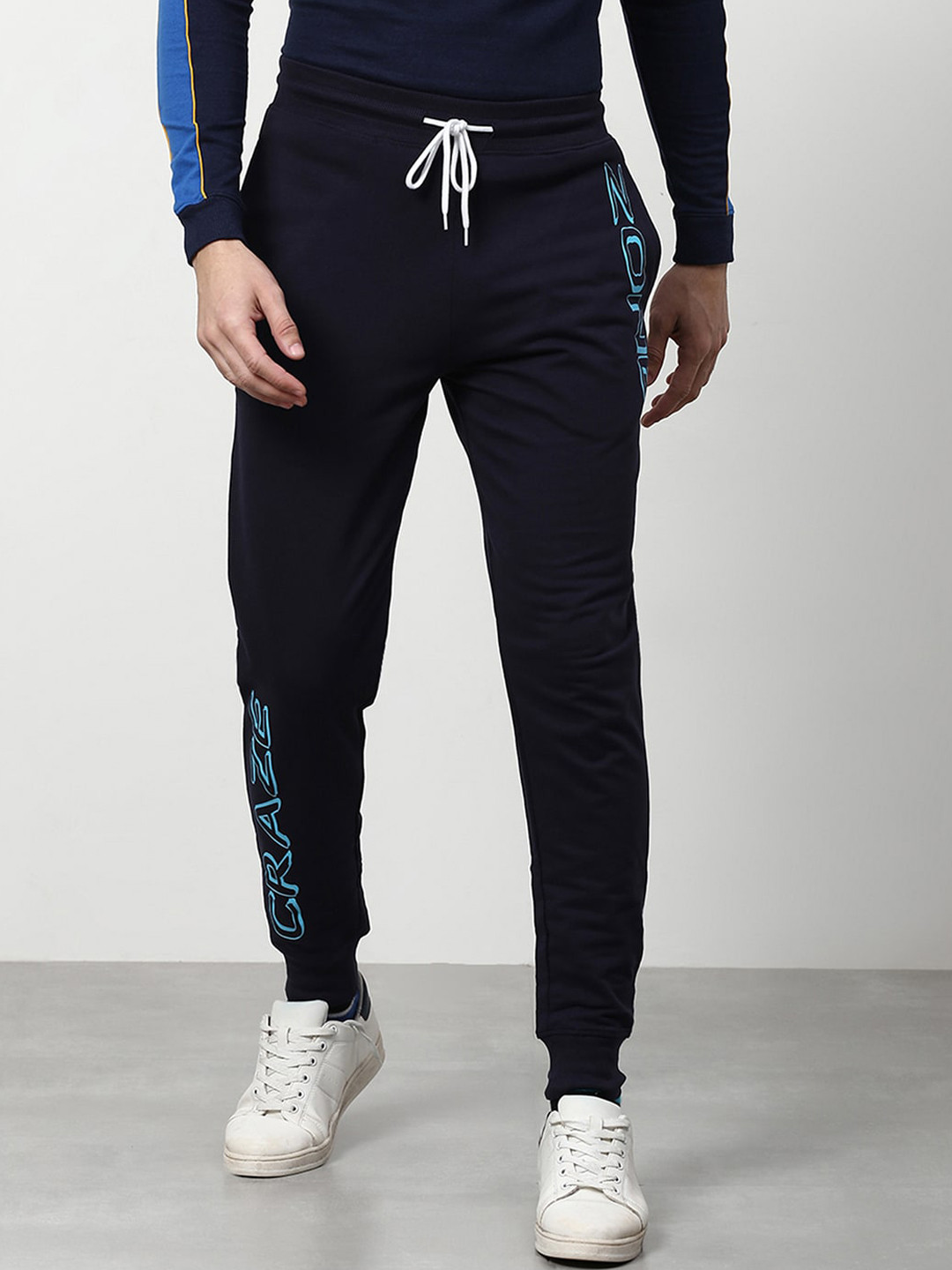 

abof Men Navy Blue Joggers Trousers