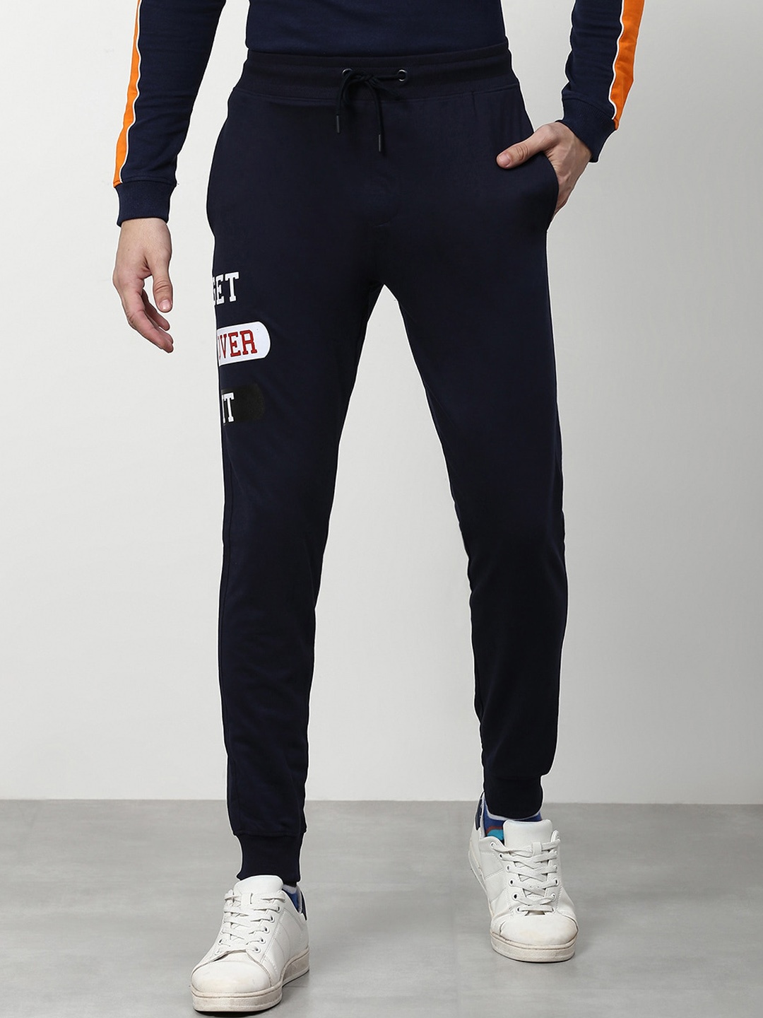

abof Men Navy Blue Solid Joggers