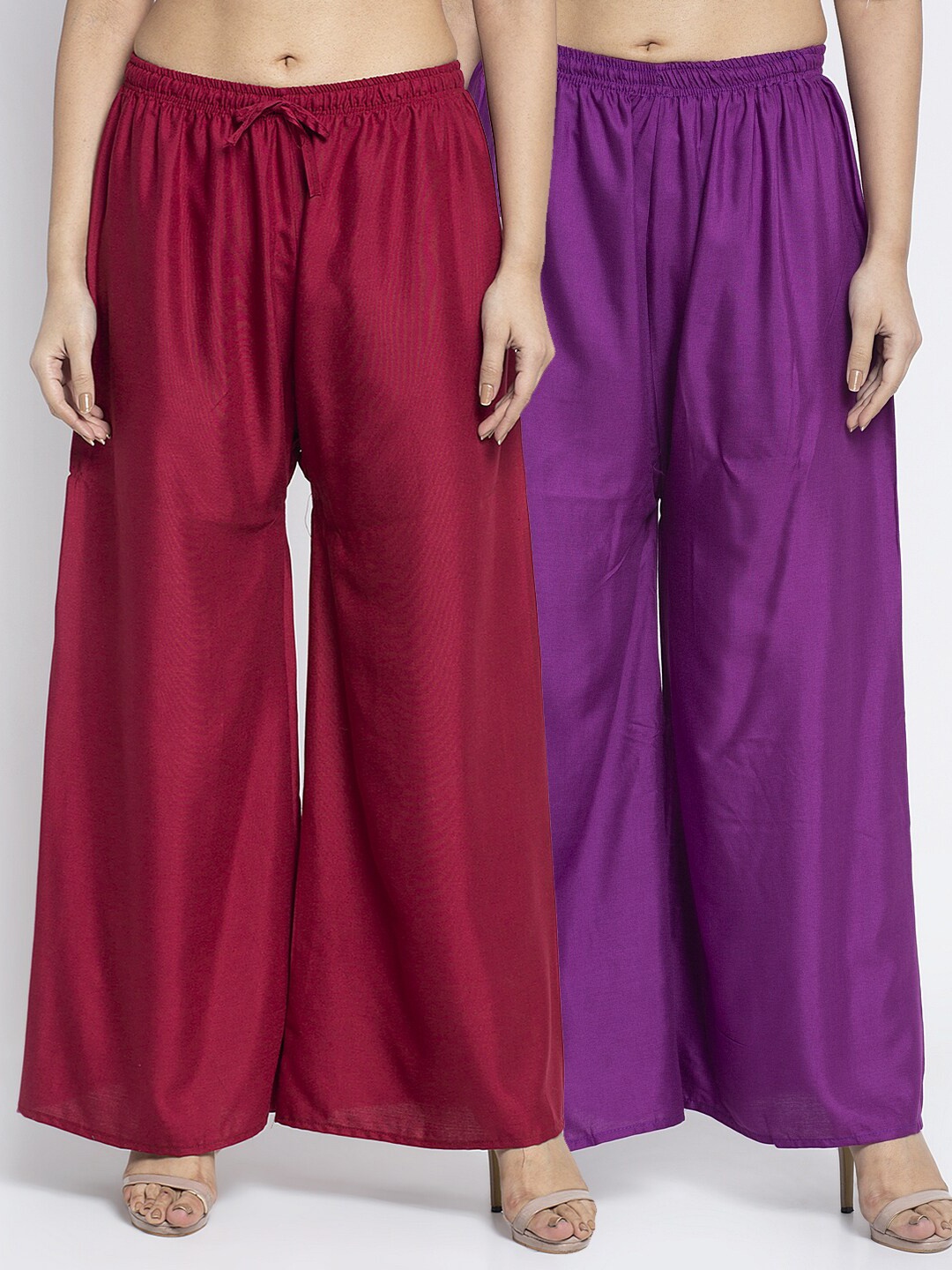 

GRACIT Women Maroon & Purple Pack Of 2 Ethnic Palazzos