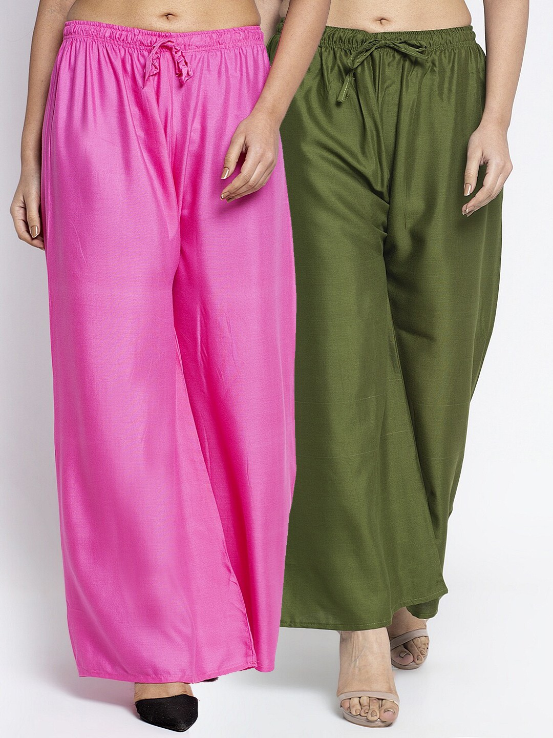 

GRACIT Women Pack Of 2 Ethnic Palazzos, Pink