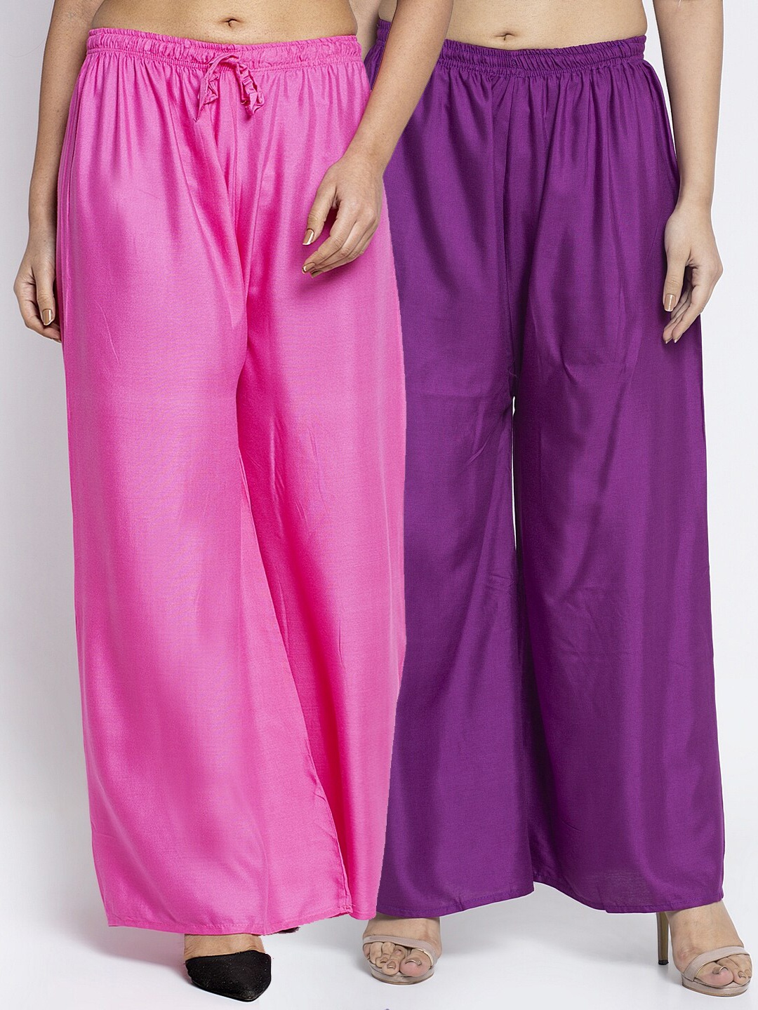 GRACIT Women Pack Of 2 Ethnic Palazzos, Pink