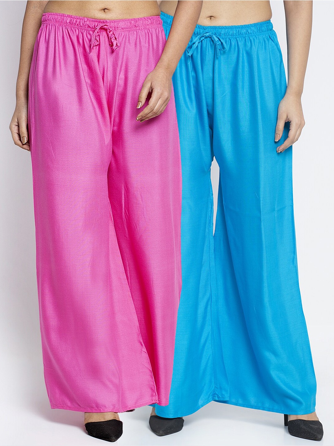 GRACIT Women Pack Of 2 Ethnic Palazzos, Pink