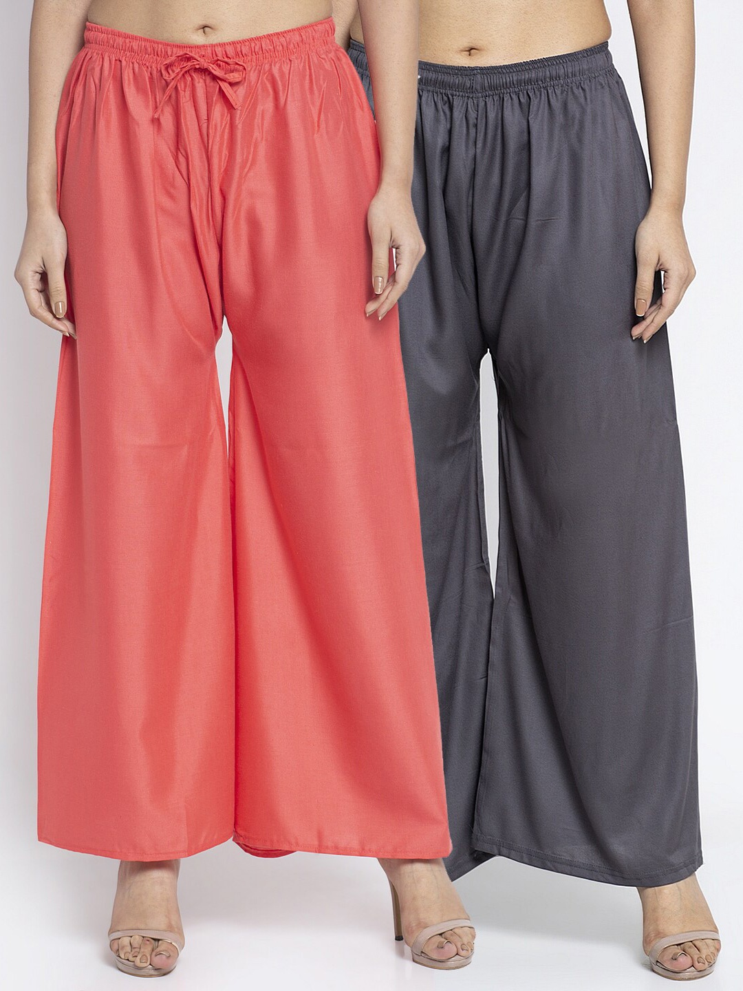 

GRACIT Pack Of 2 Women Orange & Grey Ethnic Palazzos