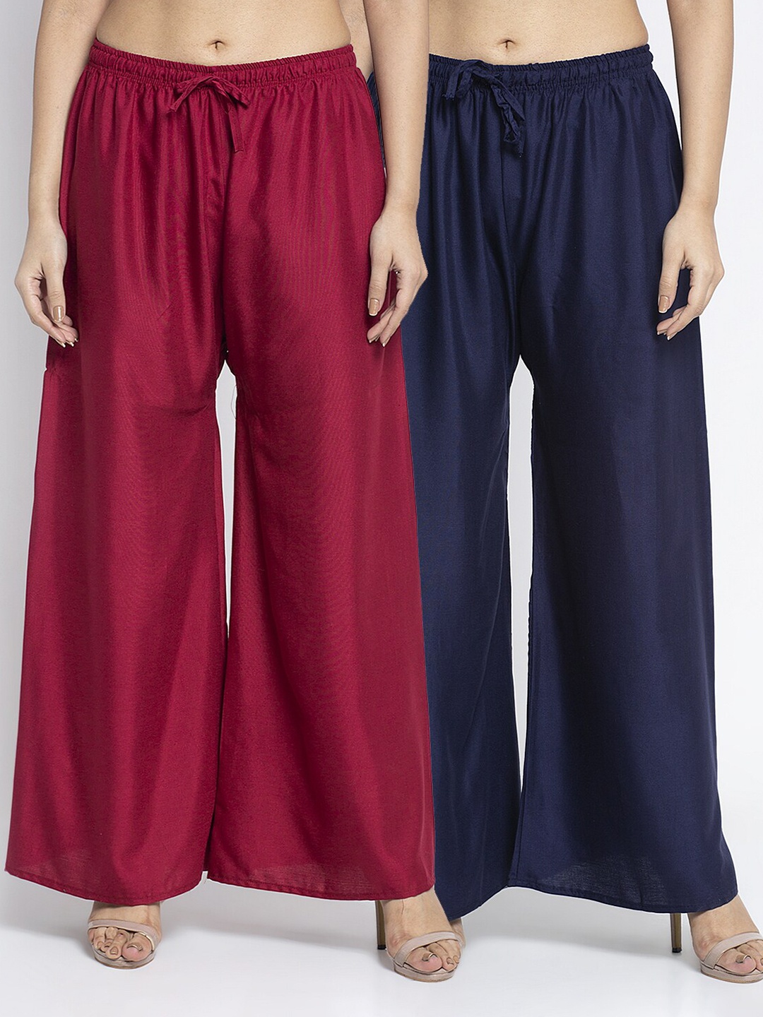 

GRACIT Women 2 Ethnic Palazzos, Maroon