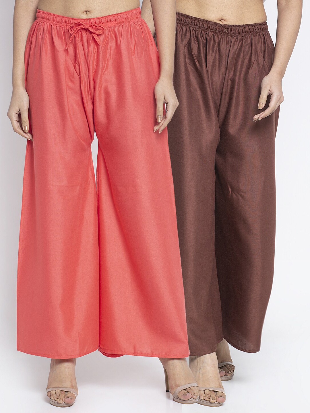 

GRACIT Women 2 Ethnic Palazzos, Peach