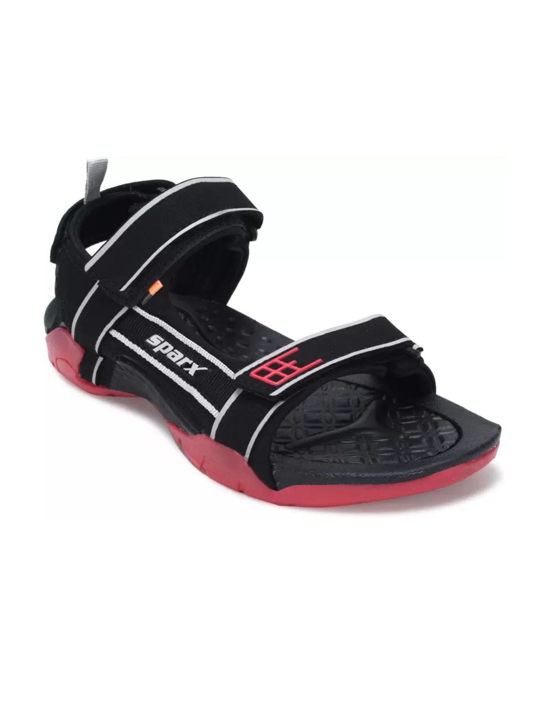 

Sparx Men Black & Red Solid Sports Sandals