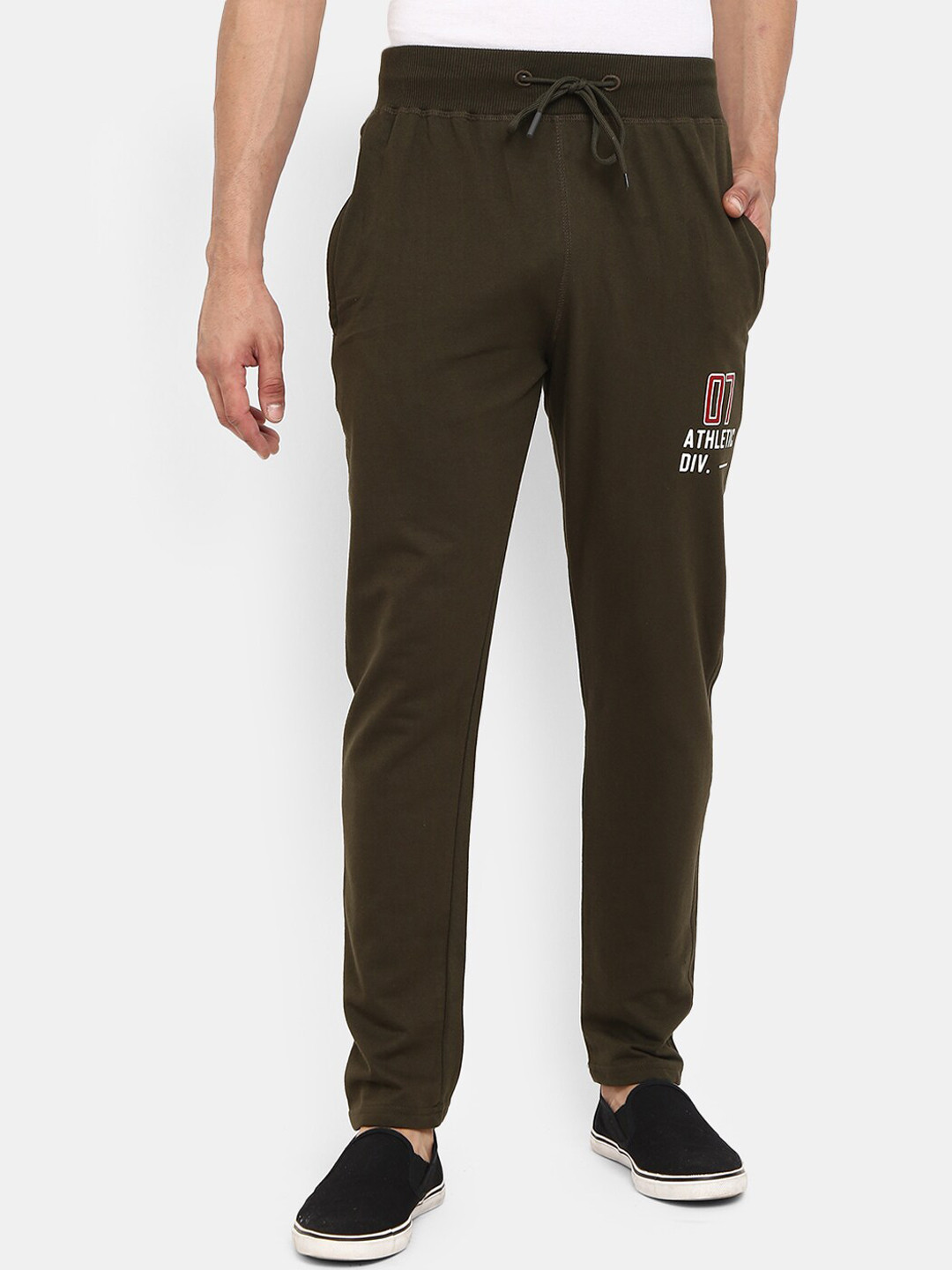 

V-Mart Men Olive Green Regular Fit Solid Track Pants