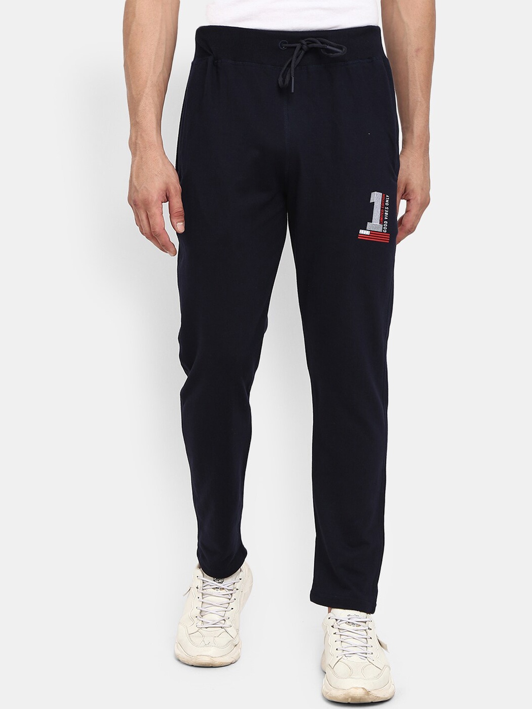 

V-Mart Men Navy Blue Regular Fit Solid Track Pants
