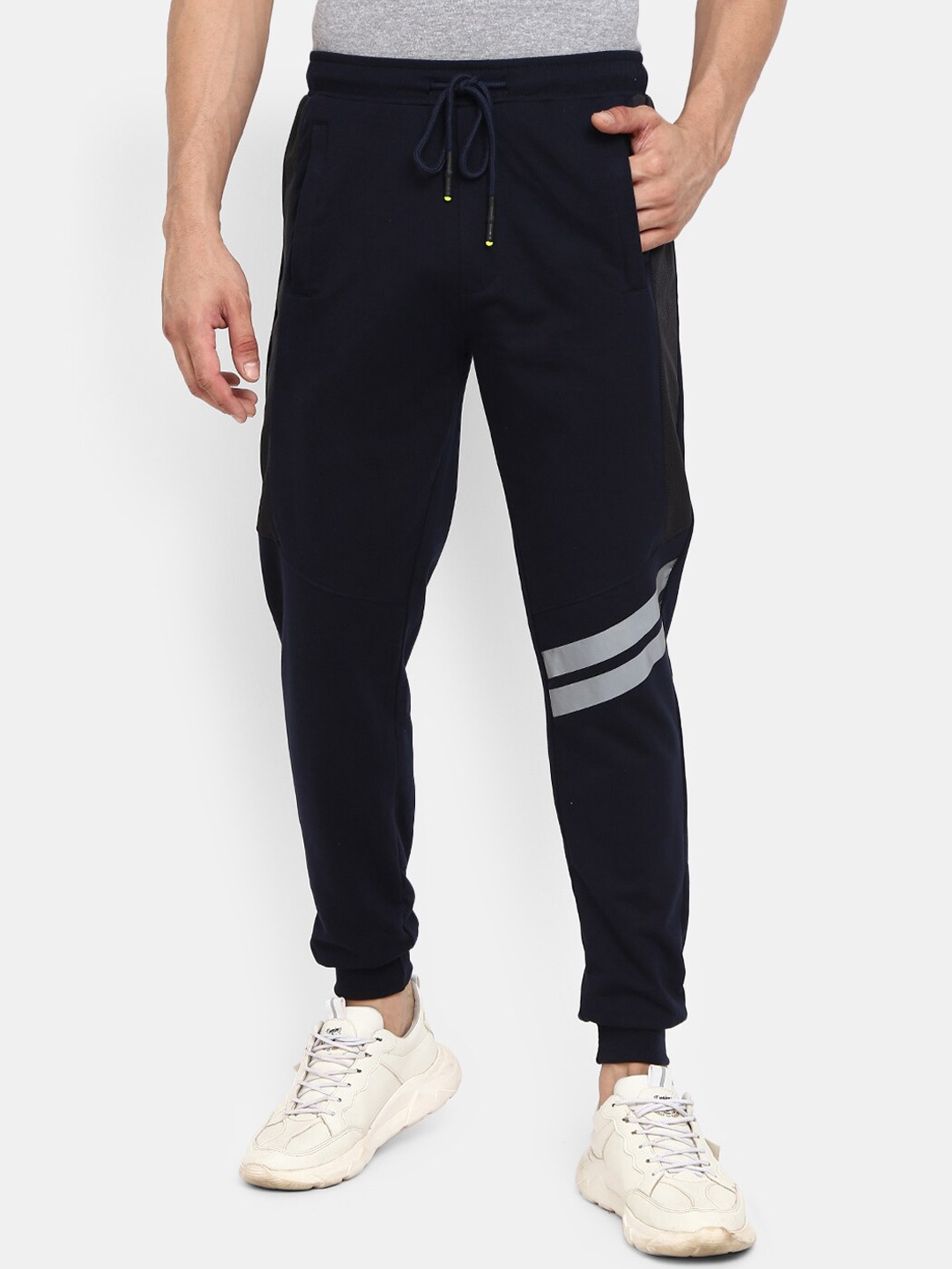 

V-Mart Men Navy Blue Regular Fit Solid Joggers