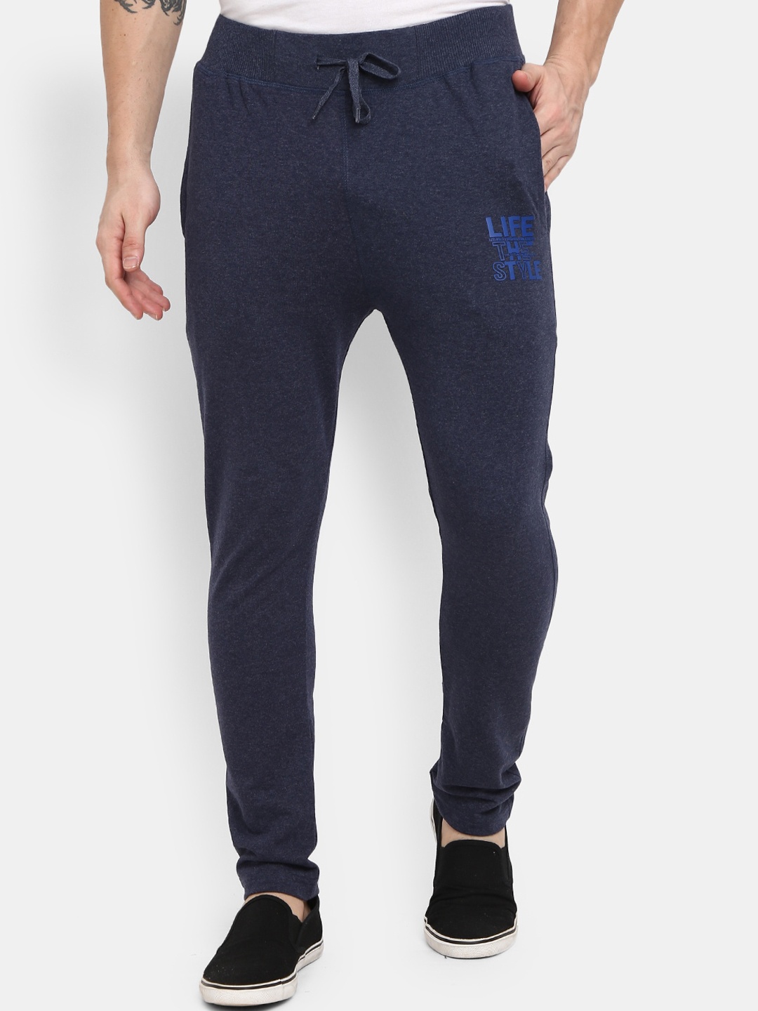 

V-Mart Men Navy Blue Regular Fit Solid Track Pants